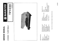 Sanyo TP-1030 - Service Manual 